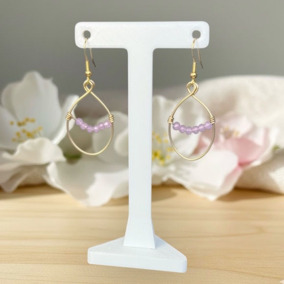 Hand Crafted Jewelry - Handmade Purple Jade Earrings